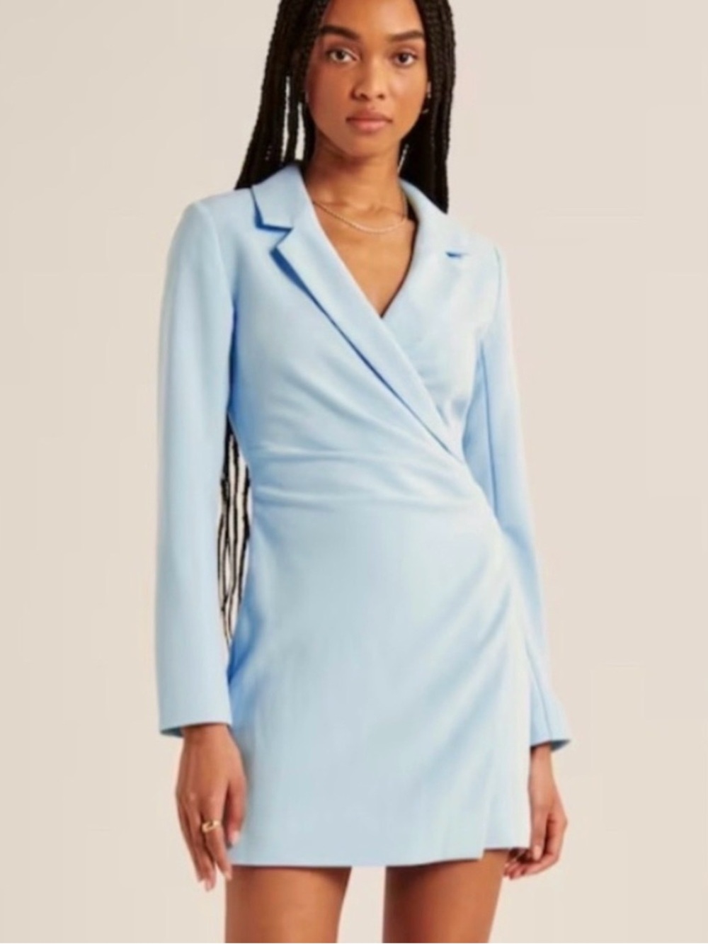 ABERCROMBIE & FITCH | NEW Women’s Light Blue Faux Wrap Blazer Dress XLT Career